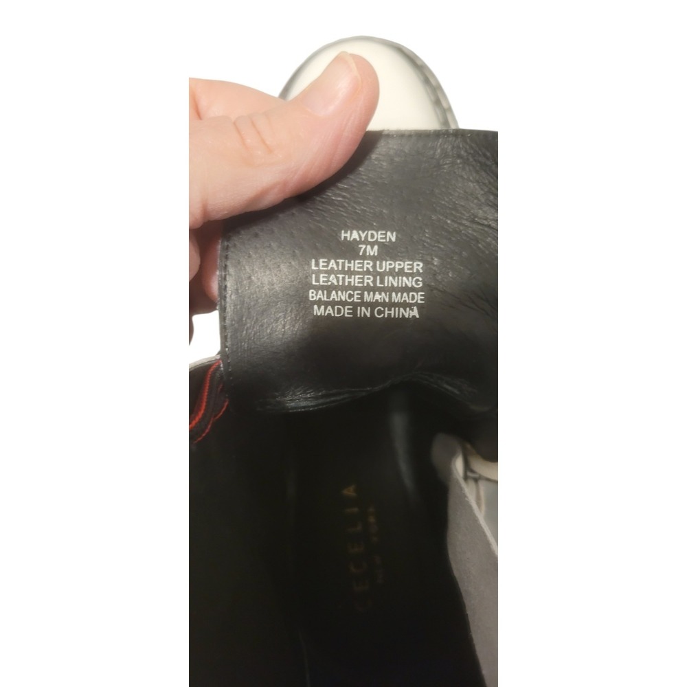 Cecelia‎ New York Hayden leather boots white with black & red details women sz 7 - Picture 7 of 10